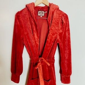 juicy couture red velvet bathrobe
